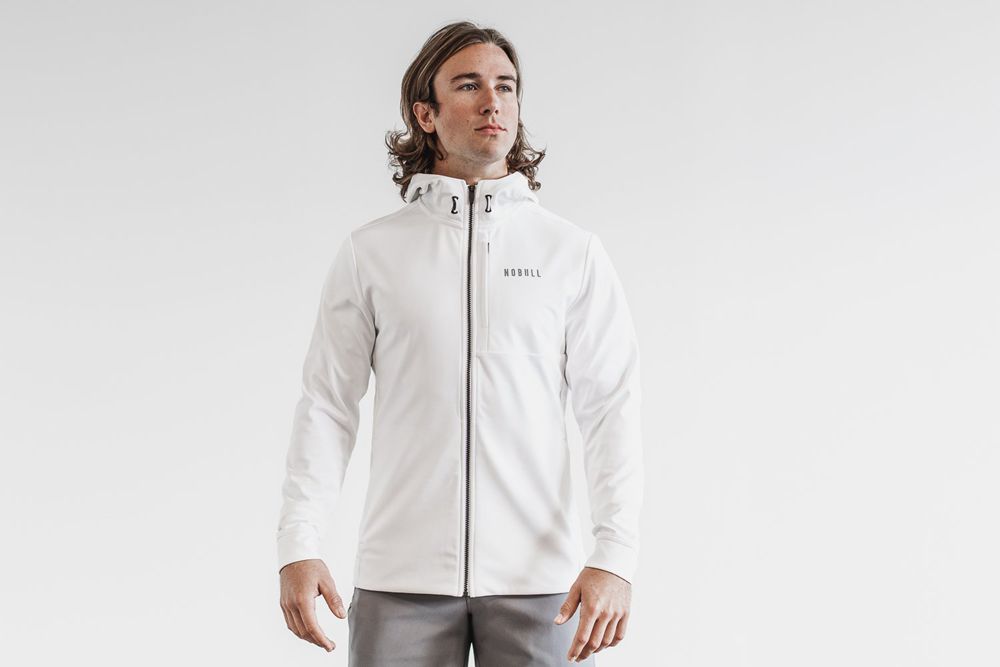 NOBULL Men's Softshell Jackets - Glacier White - Ireland (9267CSVGN)